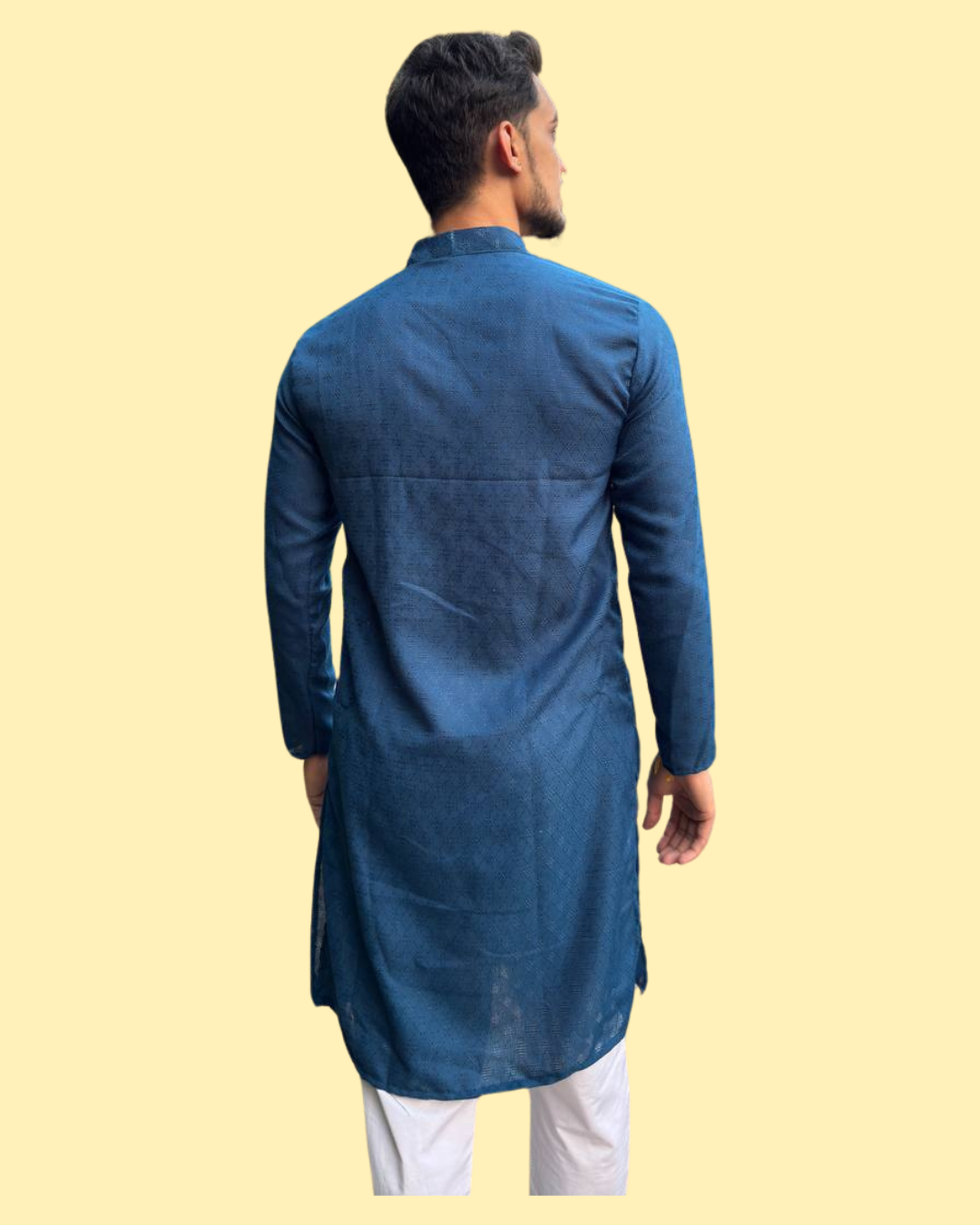 YOURSRK BLUE DOBI WORK COTTON KURTA