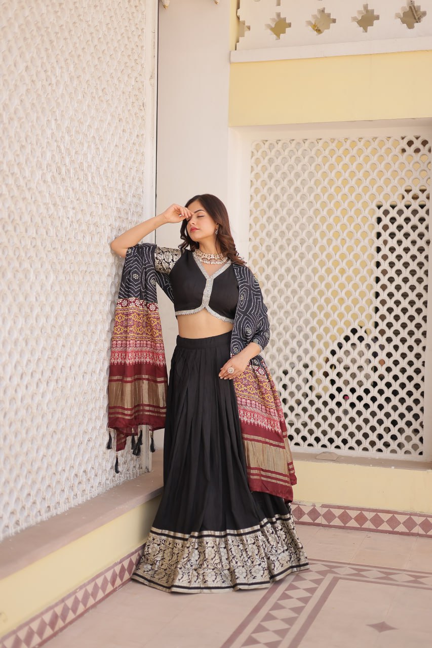 PREMIUM BLACK LEHENGA CHOLI WITH DUPATTA COLLECTIONS