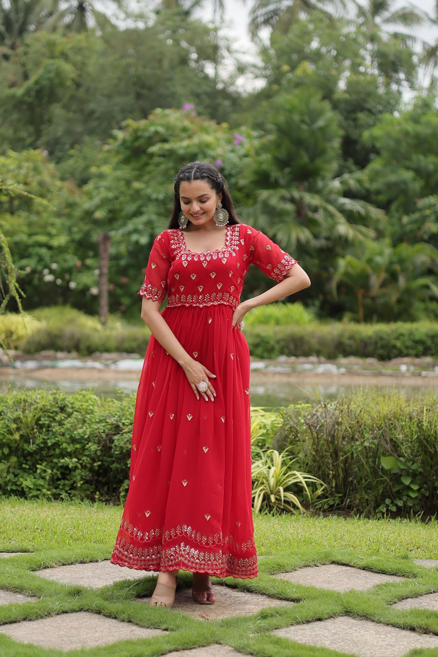 Designer Red Gown is luxury clothing