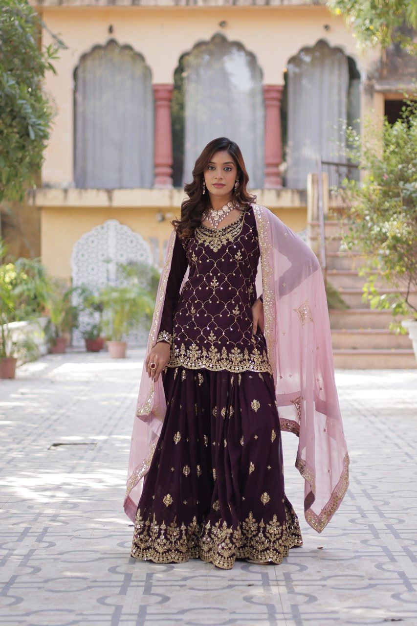 PREMIUM DESIGNER READYMADE KURTI-SHARARA-DUPATTA COLLECTIONS