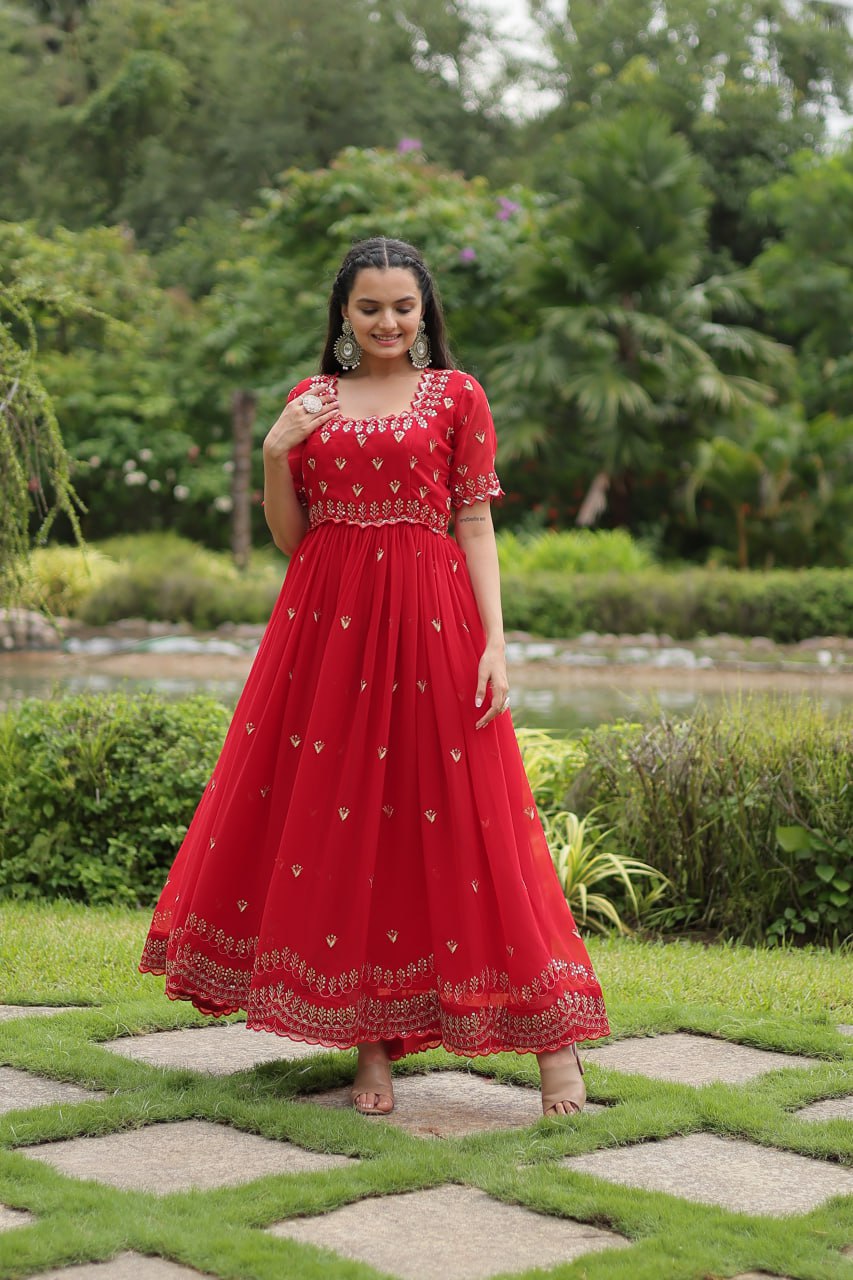 Designer Red Gown is luxury clothing