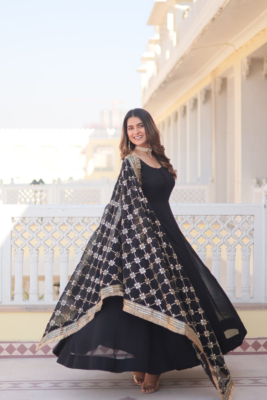 LUXURIUS BLACK GOWN-DUPATTA COLLECTIONS