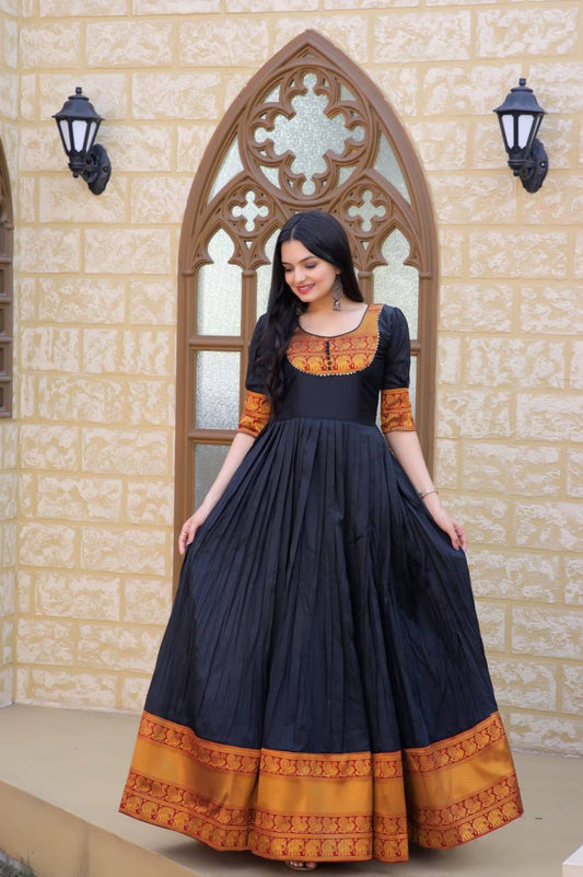 PREMIUM DESIGNER READYMADE MOM-DAUGHTER BLACK GOWN COLLECTIONS.