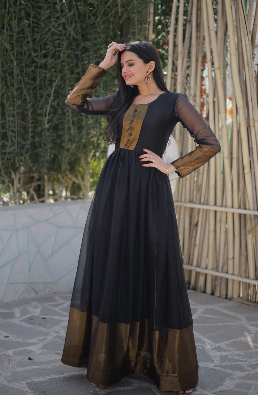 REMIUM DESIGNER READYMADE BLACK GOWN COLLECTIONS