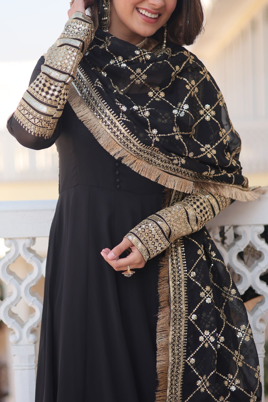 LUXURIUS BLACK GOWN-DUPATTA COLLECTIONS