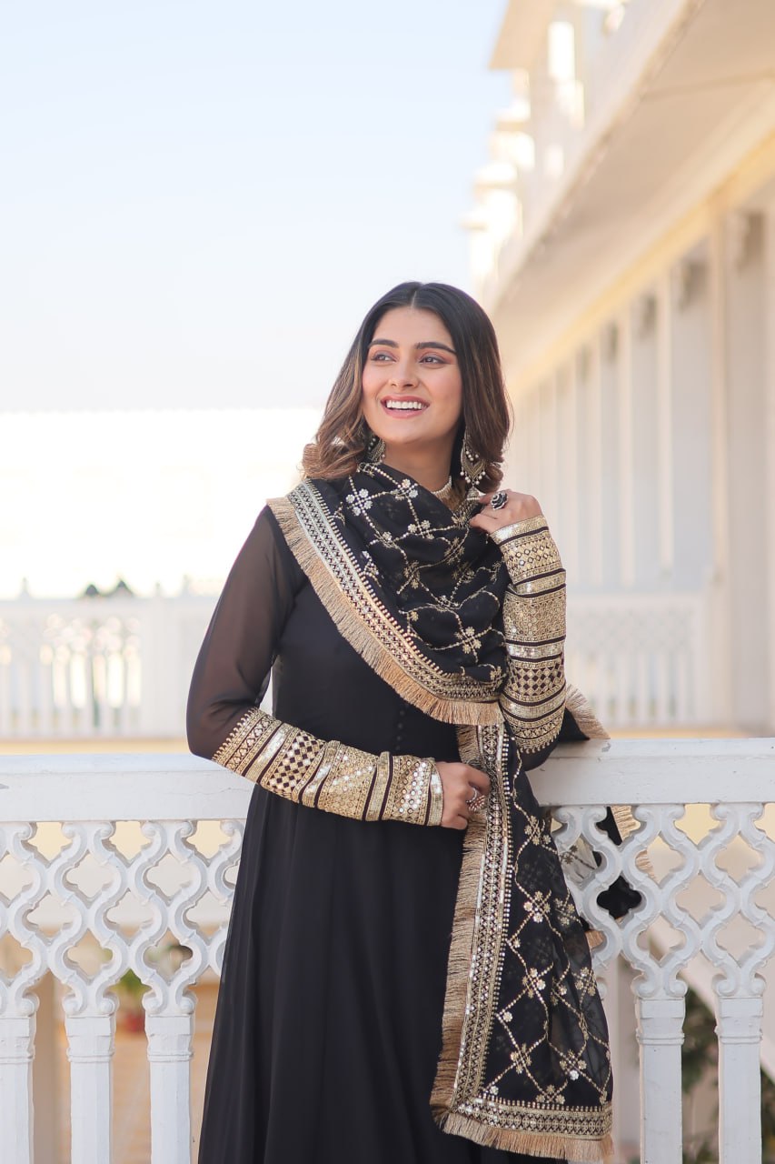 LUXURIUS BLACK GOWN-DUPATTA COLLECTIONS