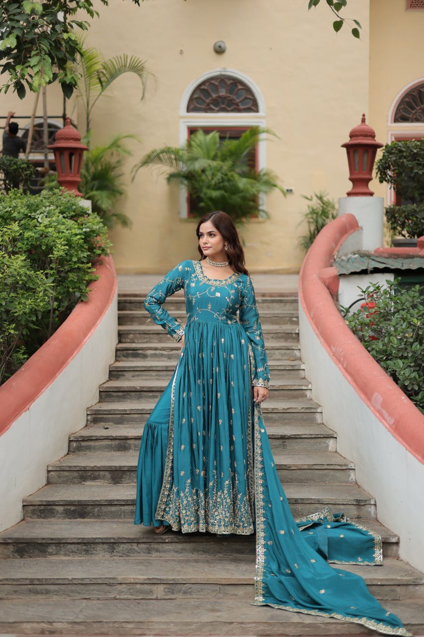 PREMIUM DESIGNER READYMADE GREENTOP-SHARARA-DUPATTA COLLECTIONS