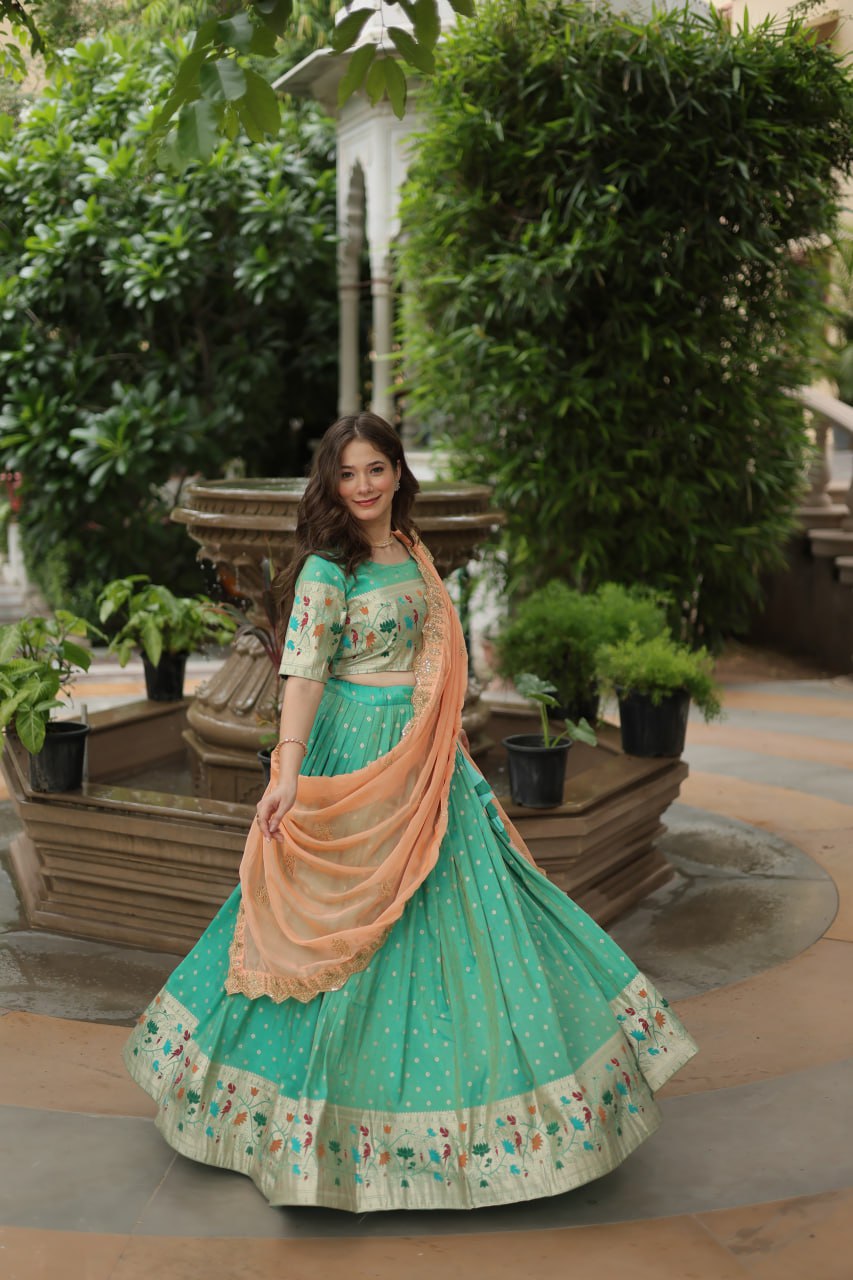 PREMIUM GREEN LEHENGA CHOLI WITH DUPATTA COLLECTIONS