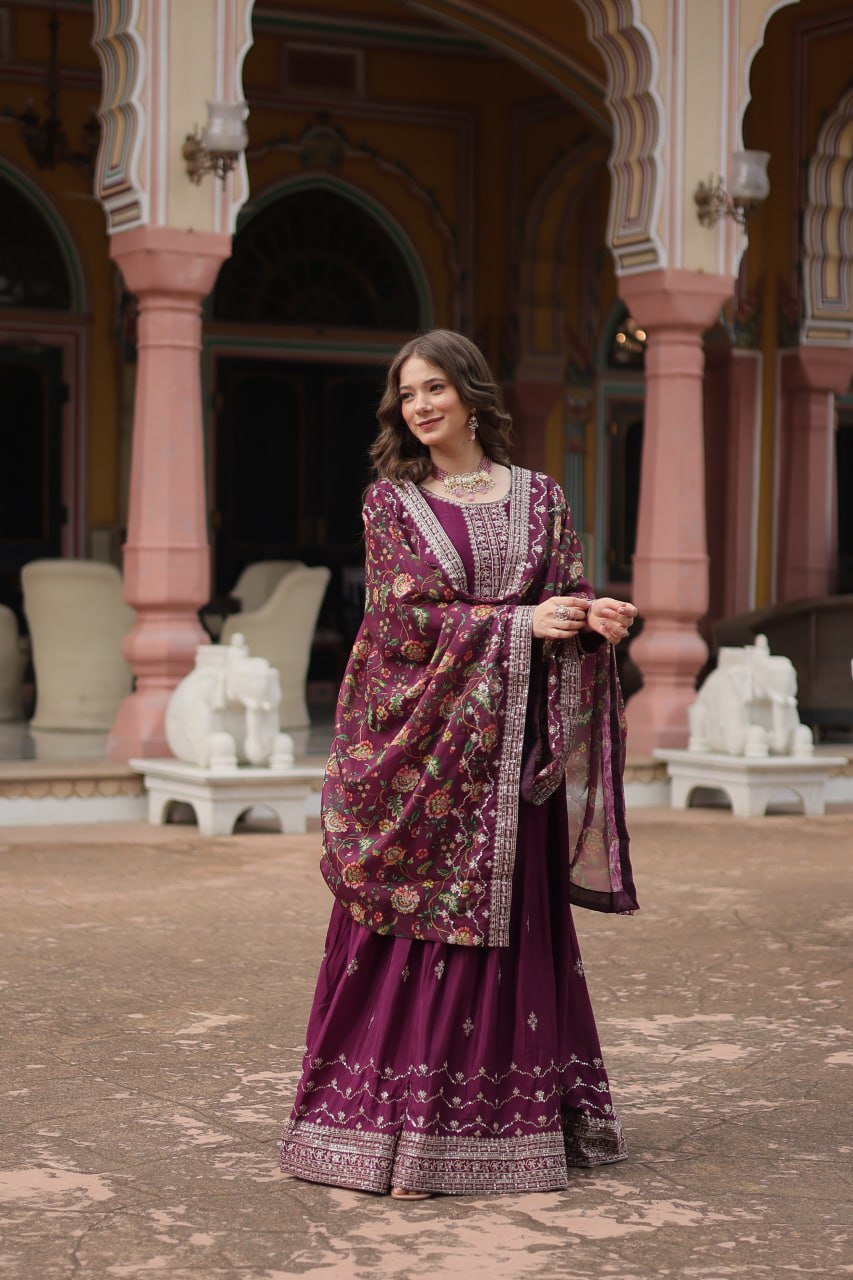 PREMIUM MAROON GOWN-WITH-DUPATTA COLLECTIONS