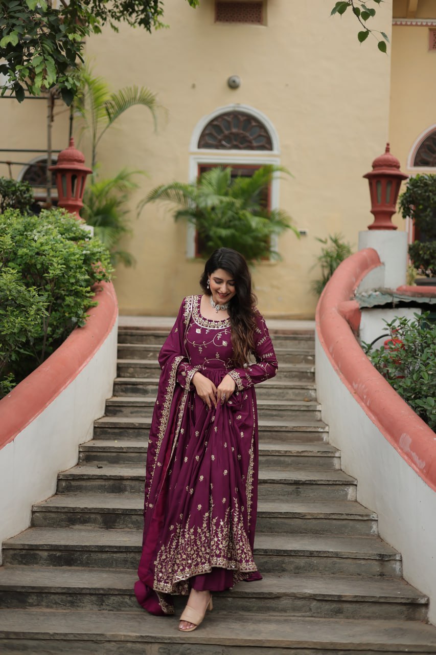 PREMIUM DESIGNER READYMADE MAROON TOP-SHARARA-DUPATTA COLLECTIONS