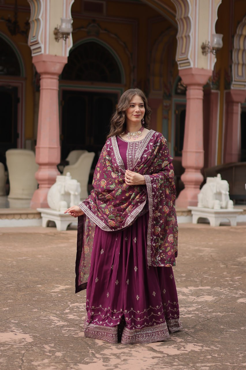 PREMIUM MAROON GOWN-WITH-DUPATTA COLLECTIONS