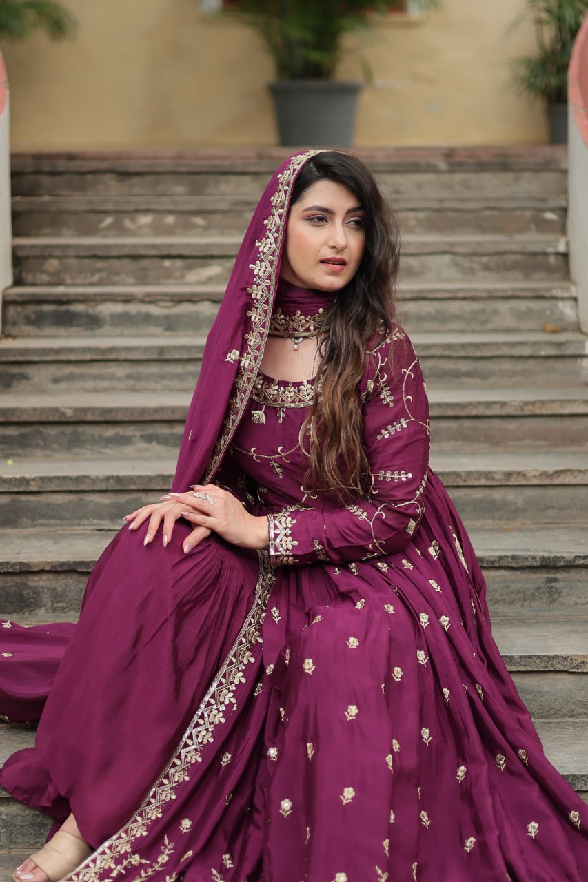 PREMIUM DESIGNER READYMADE MAROON TOP-SHARARA-DUPATTA COLLECTIONS