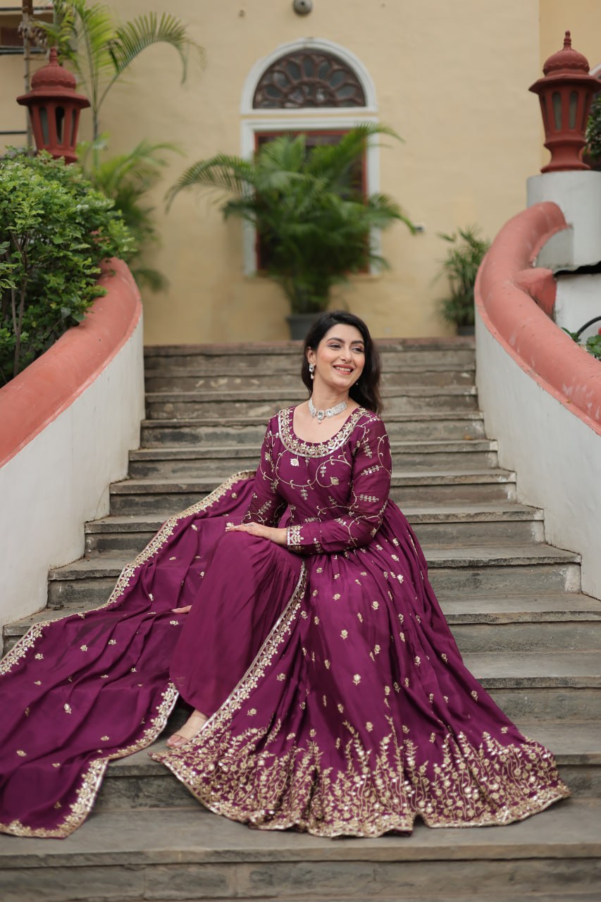 PREMIUM DESIGNER READYMADE MAROON TOP-SHARARA-DUPATTA COLLECTIONS