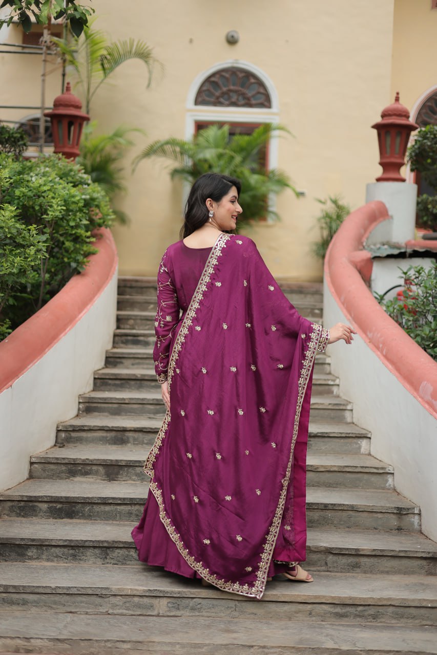 PREMIUM DESIGNER READYMADE MAROON TOP-SHARARA-DUPATTA COLLECTIONS