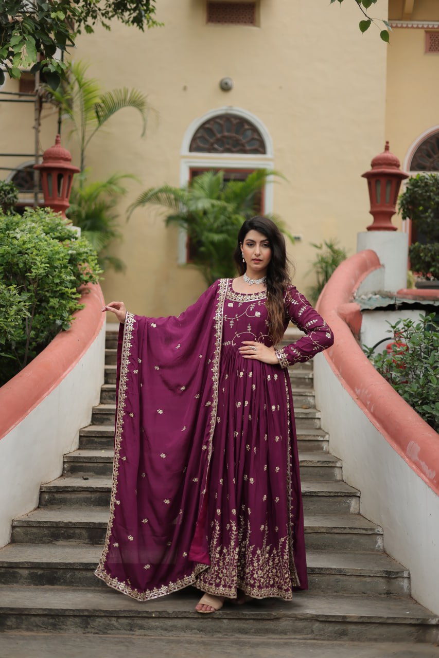 PREMIUM DESIGNER READYMADE MAROON TOP-SHARARA-DUPATTA COLLECTIONS