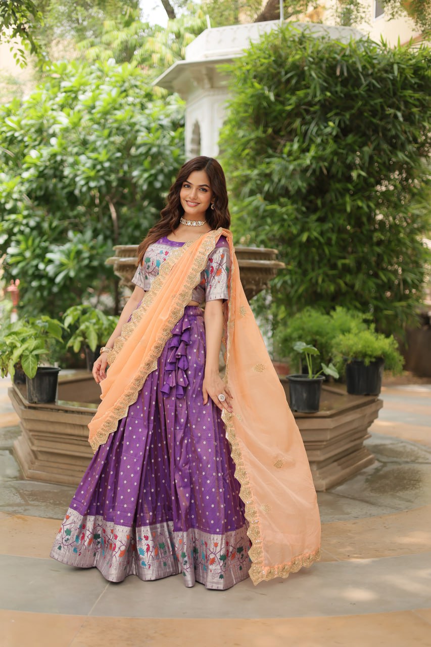 PREMIUM PURPLE LEHENGA CHOLI WITH DUPATTA COLLECTIONS