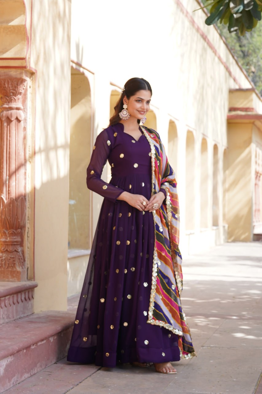 DESIGNER PINK PURPLE IS LUXURY CLOTHING CONSIDERED TO BE HIGH QUALITY MADE BY ZARI THREAD & SEQUINS EMBROIDERY