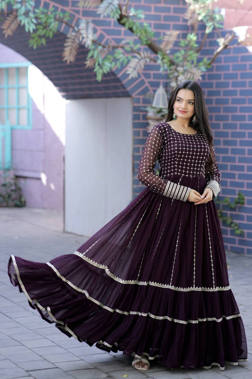 PREMIUM READYMADE PURPLE GOWN COLLECTIONS.