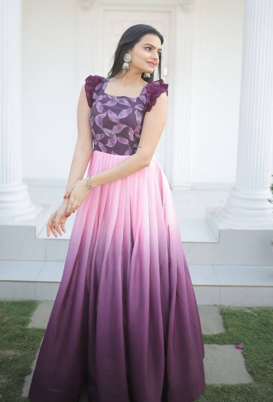 PREMIUM DESIGNER READYMADE PURPLE GOWN COLLECTIONS