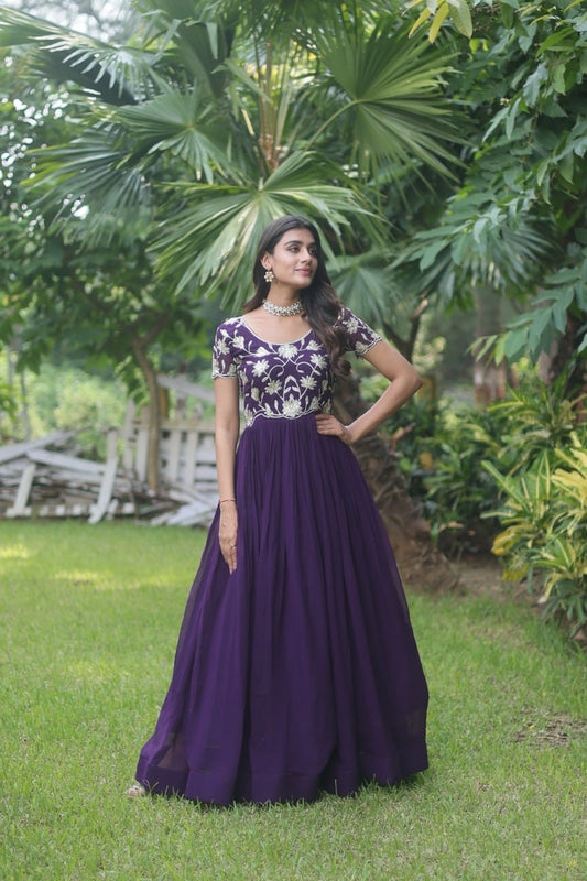 PREMIUM READYMADE DESIGNER PURPLE GOWN COLLECTIONS. 💃🏻