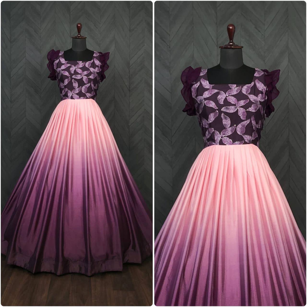 PREMIUM DESIGNER READYMADE PURPLE GOWN COLLECTIONS