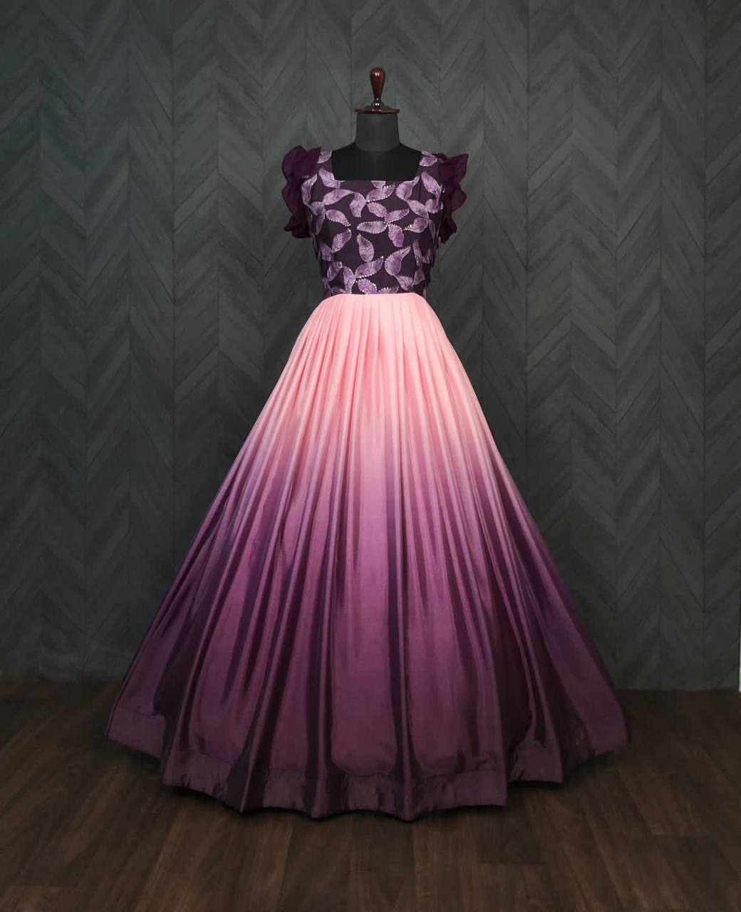 PREMIUM DESIGNER READYMADE PURPLE GOWN COLLECTIONS