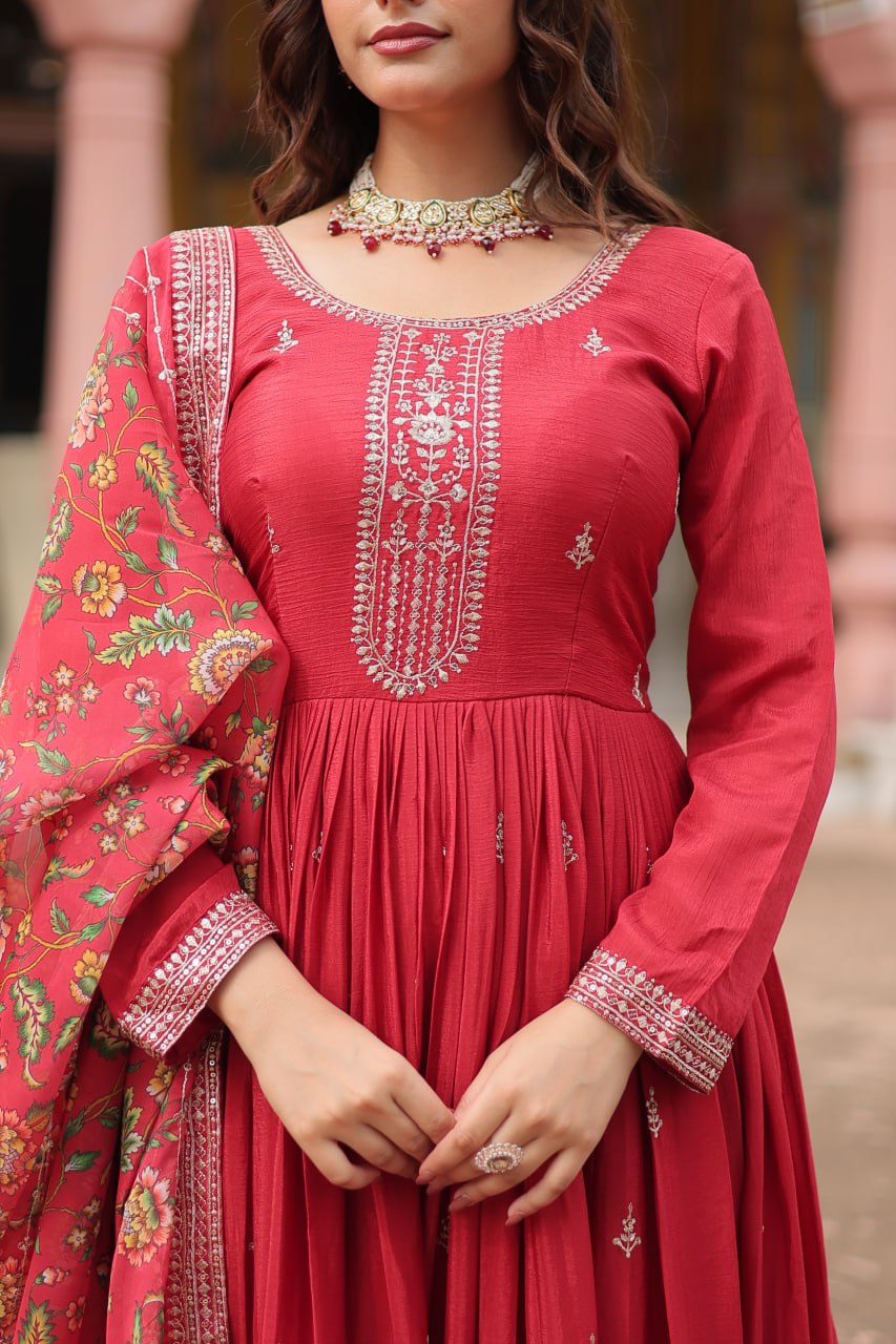 PREMIUM RED GOWN-WITH-DUPATTA COLLECTIONS