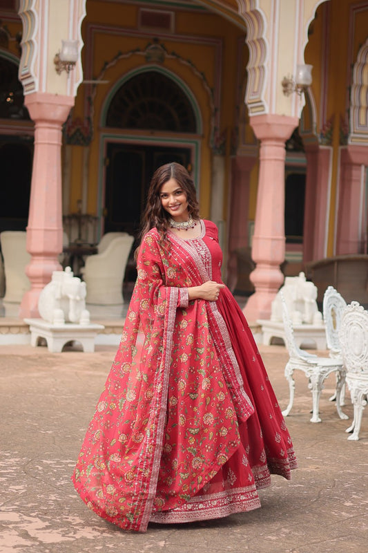 PREMIUM RED GOWN-WITH-DUPATTA COLLECTIONS