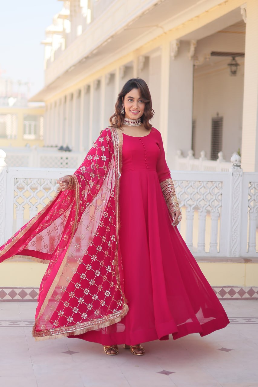 LUXURIUS PINK GOWN-DUPATTA COLLECTIONS