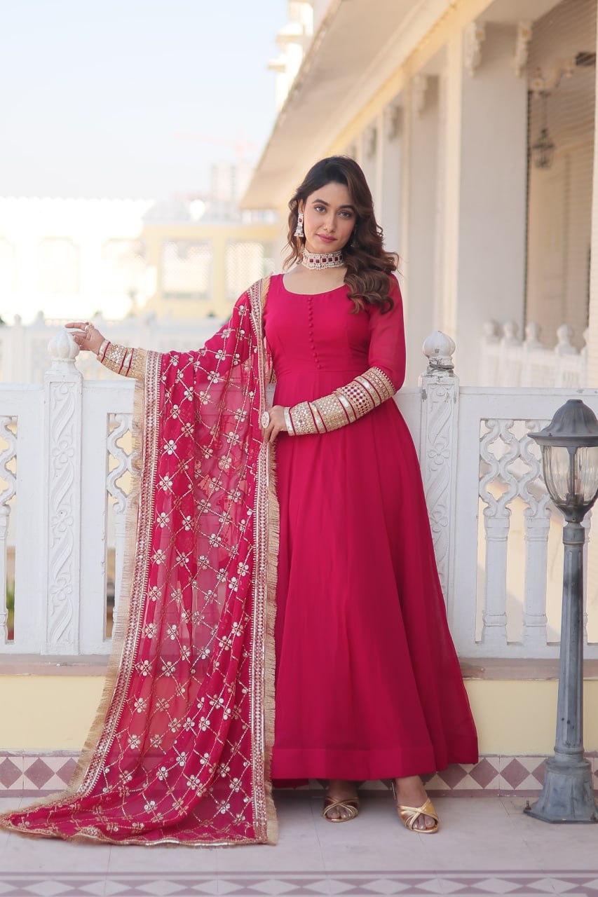 LUXURIUS PINK GOWN-DUPATTA COLLECTIONS