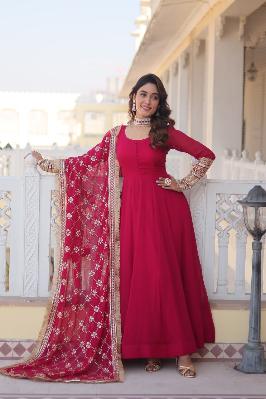 LUXURIUS PINK GOWN-DUPATTA COLLECTIONS