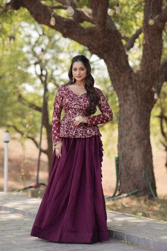 PREMIUM WINE LEHENGA CHOLI COLLECTIONS