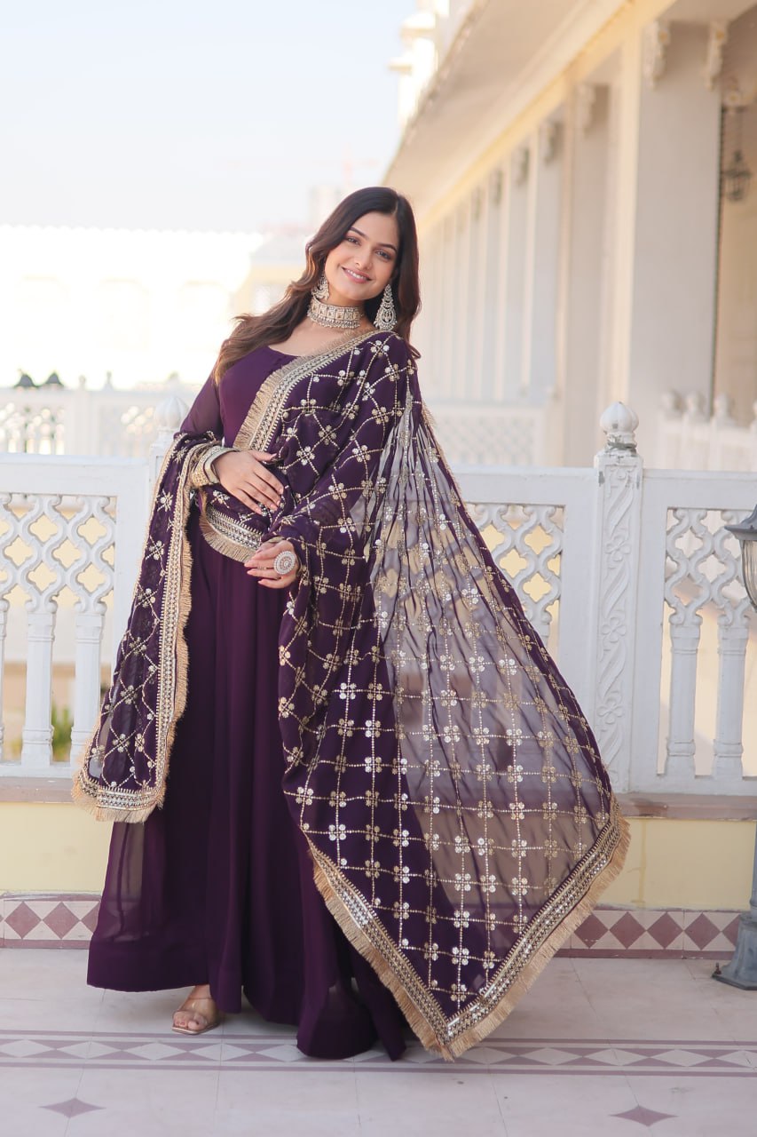 LUXURIUS MAGENTA GOWN-DUPATTA COLLECTIONS