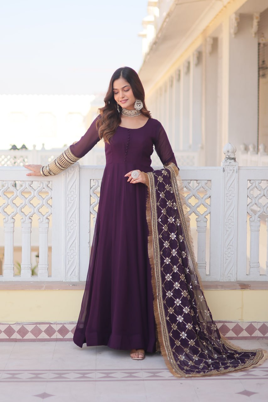 LUXURIUS MAGENTA GOWN-DUPATTA COLLECTIONS