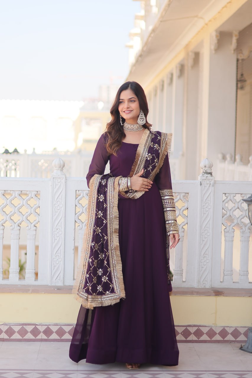 LUXURIUS MAGENTA GOWN-DUPATTA COLLECTIONS