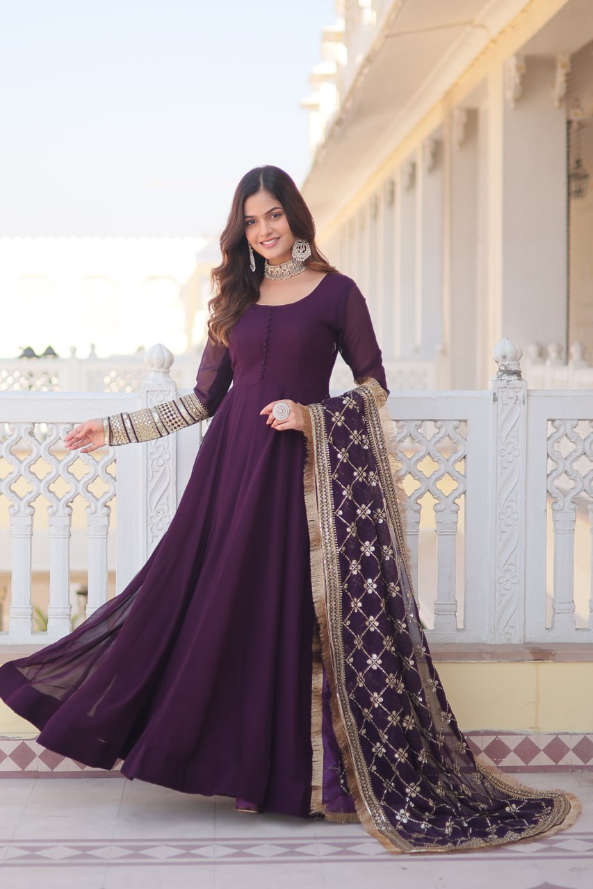 LUXURIUS MAGENTA GOWN-DUPATTA COLLECTIONS