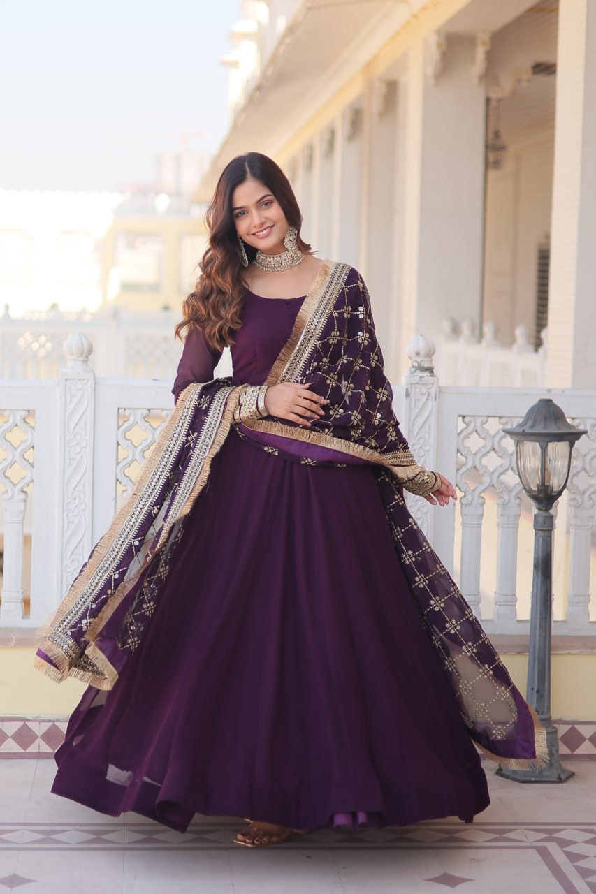 LUXURIUS MAGENTA GOWN-DUPATTA COLLECTIONS