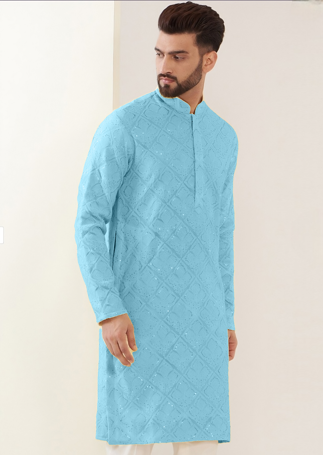 YOURSRK THE LIGHT SKY SEQUENCE EMBRODERY WORK MENS KURTA