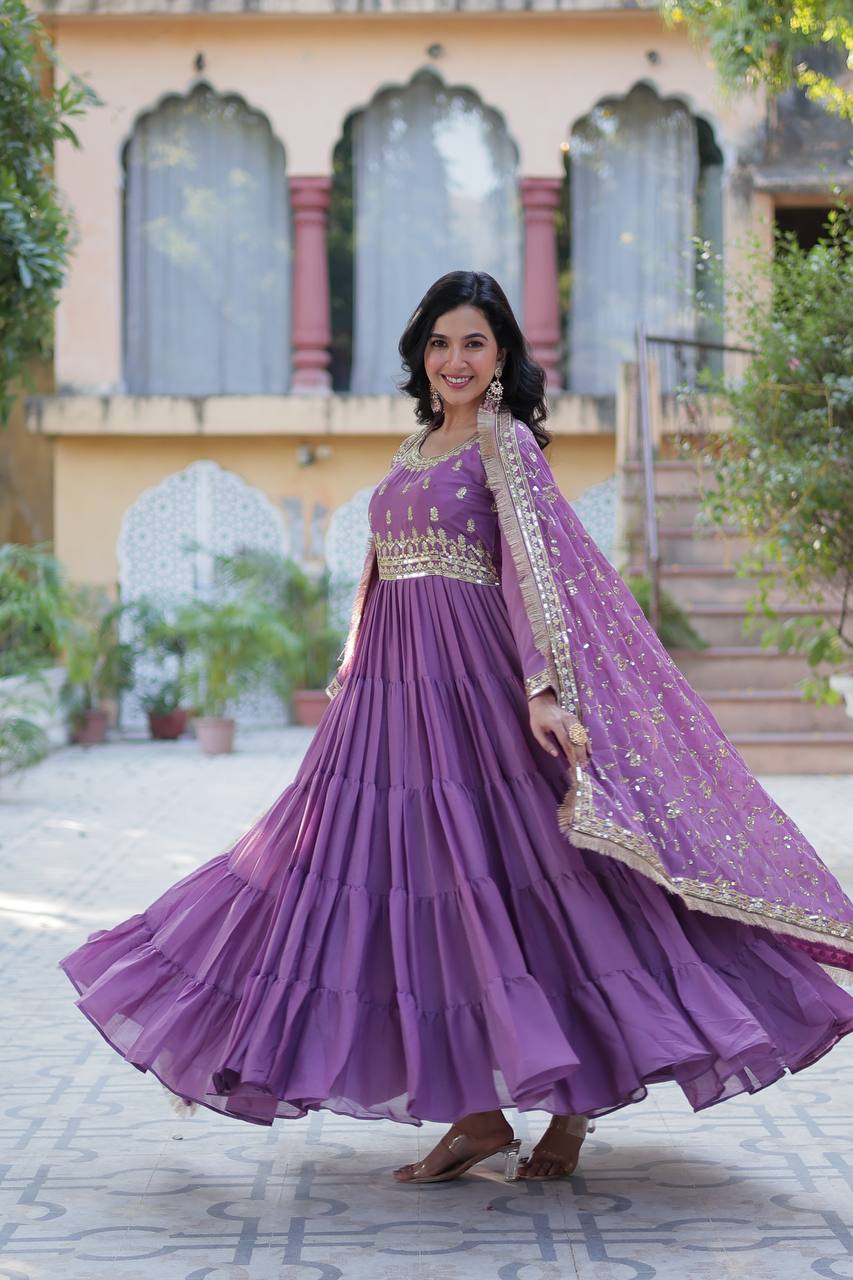 KurtaX Ultra-Luxe Premium Purple Gown