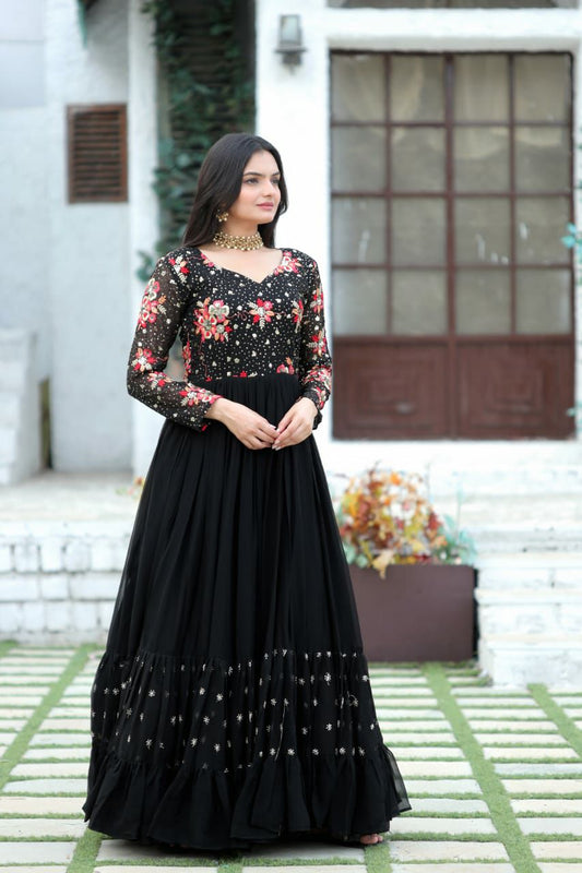 PREMIUM READYMADE DESIGNER BLACK GOWN COLLECTIONS.