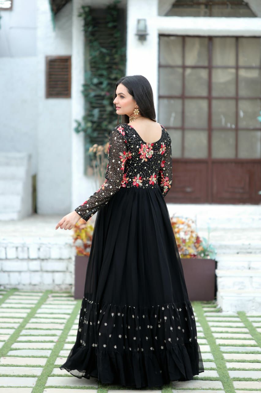 PREMIUM READYMADE DESIGNER BLACK GOWN COLLECTIONS.