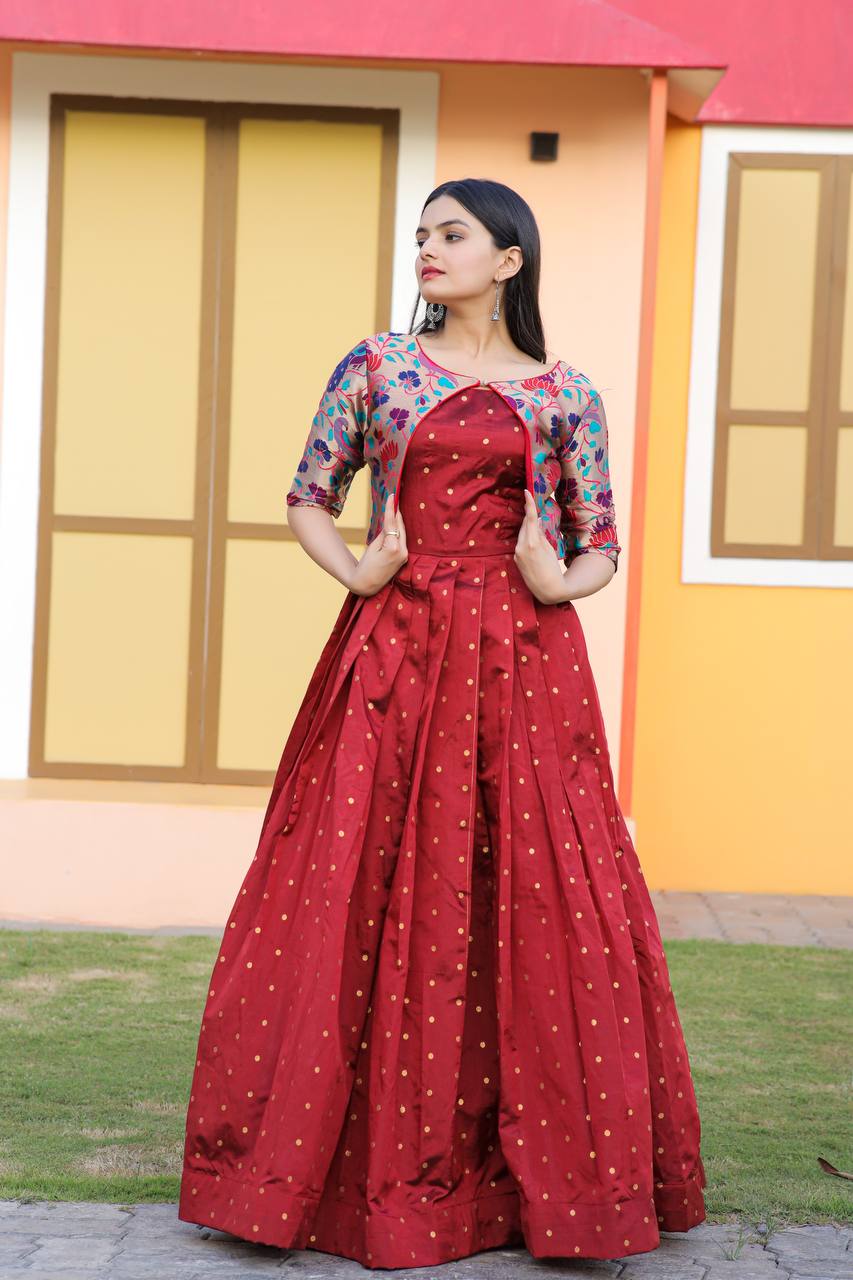 PREMIUM DESIGNER READYMADE KOTI STYLE GOWN COLLECTIONS.